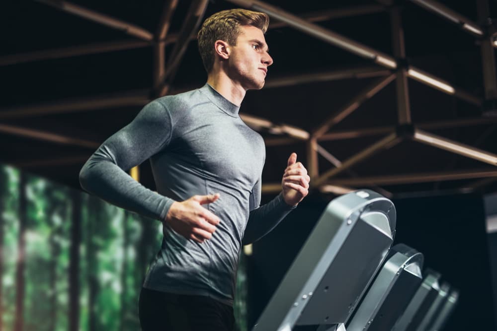 Running on a treadmill